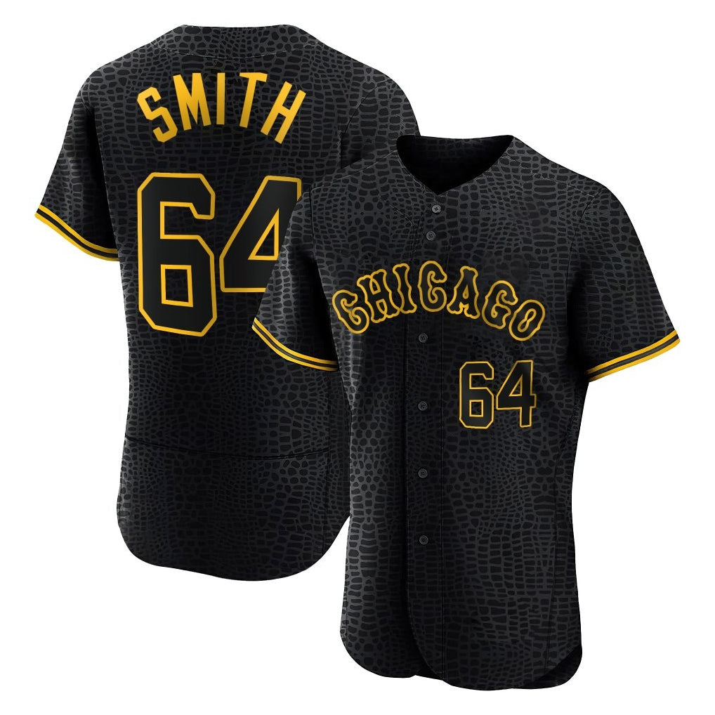 Elroe C.White Sox #64 Shane Smith Player Black Snake Skin City Limited Elite Home Stitched Jerseys