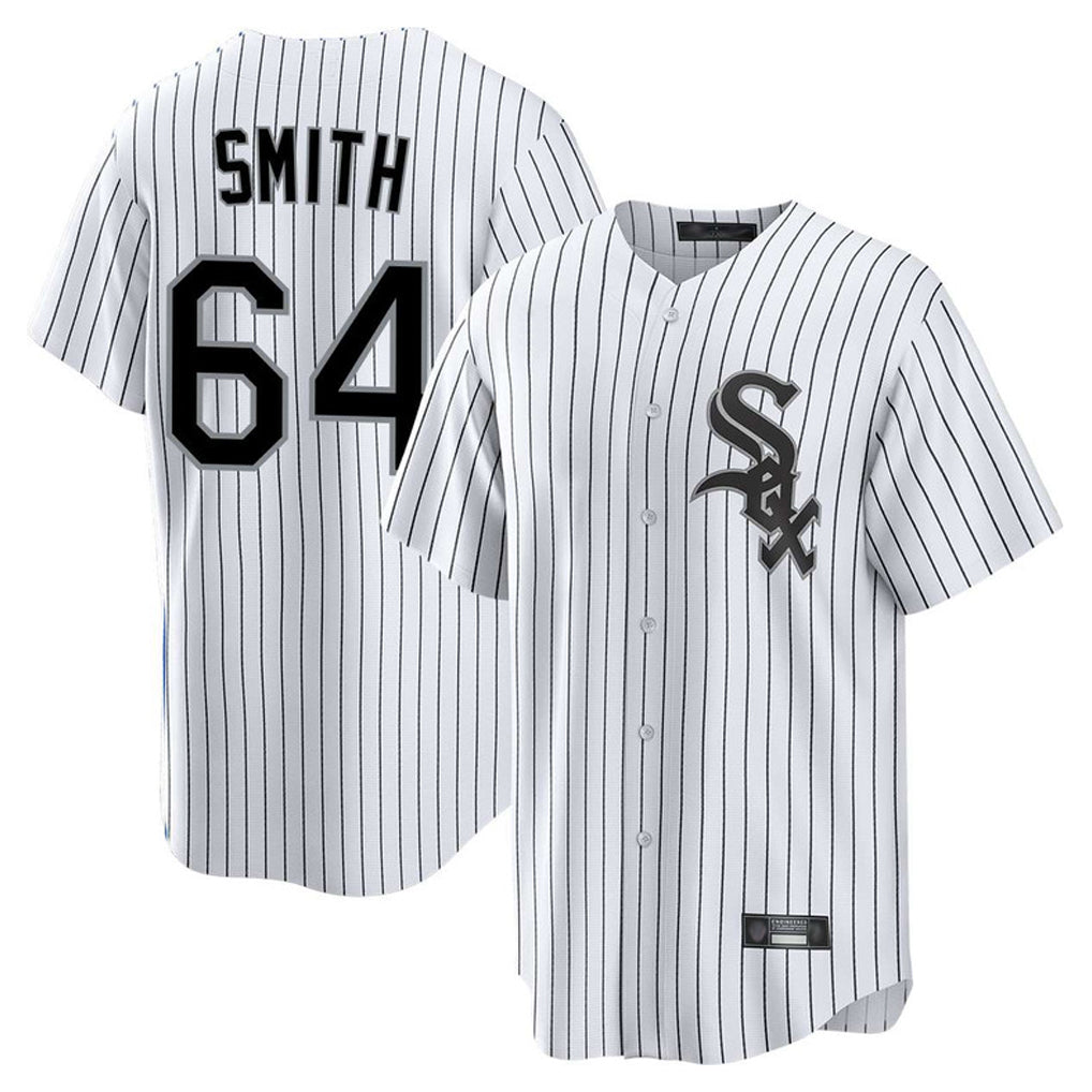 Elroe C.White Sox #64 Shane Smith Player White Stripe Home Game Stitched Jerseys