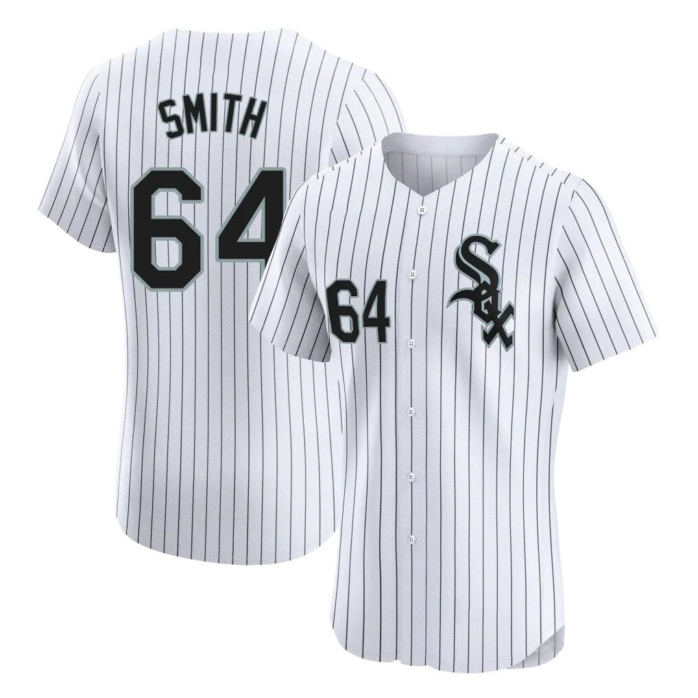 Elroe C.White Sox #64 Shane Smith Player White Stripe Limited Elite Home Stitched Jerseys