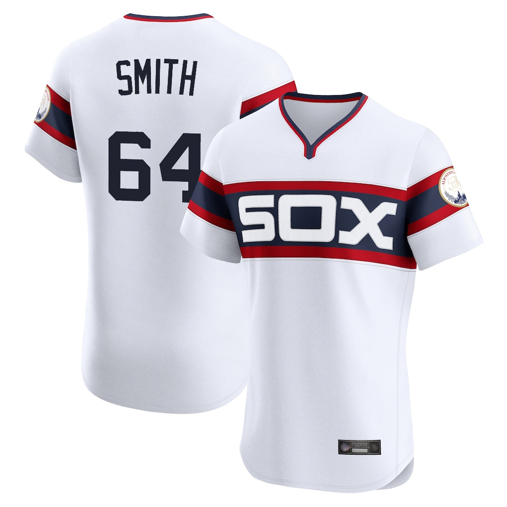 Elroe C.White Sox #64 Shane Smith Player White T-shirt Limited Elite Home Stitched Jerseys