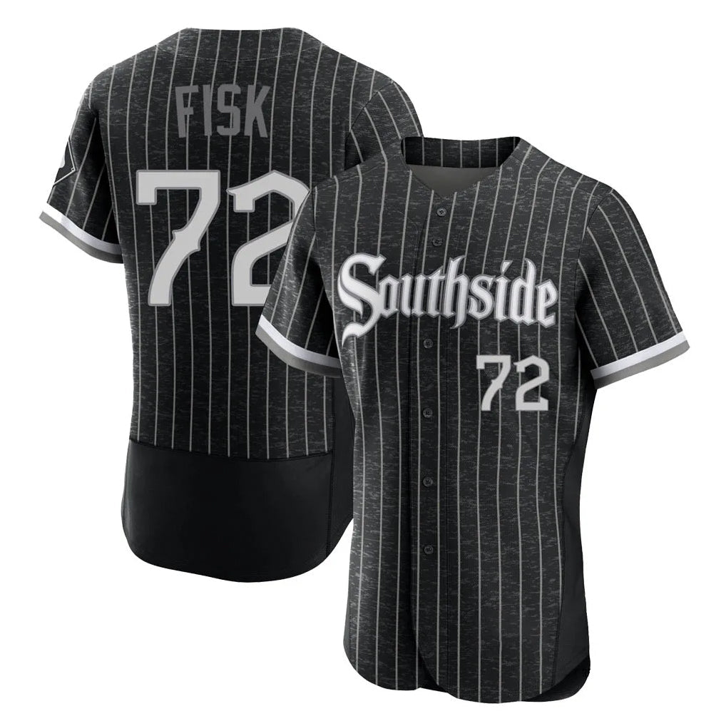 Elroe C.White Sox #72 Carlton Fisk Player Black City Connect Limited Elite Home Stitched Jerseys
