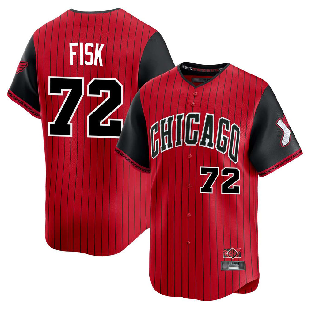 Elroe C.White Sox #72 Carlton Fisk Player Red City Connect Limited Home Stitched Jerseys
