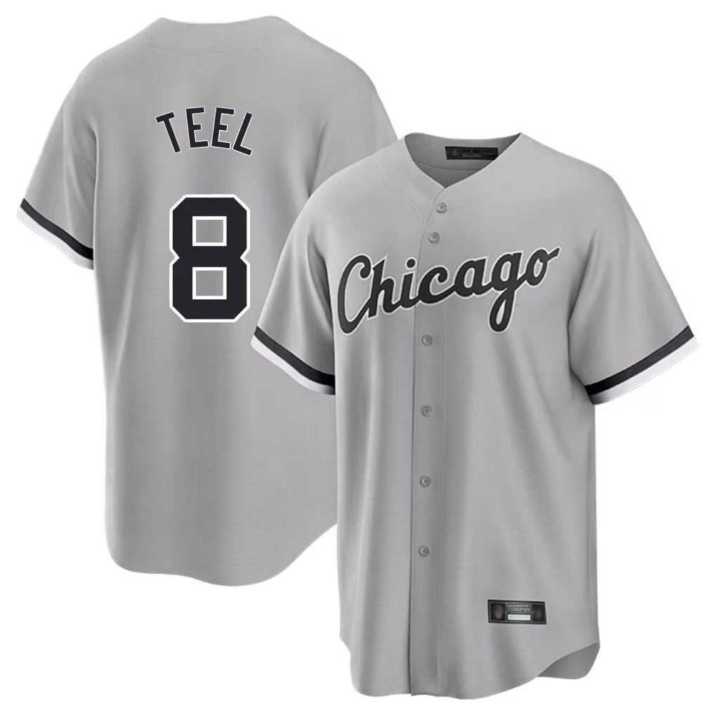 Elroe C.White Sox #8 Kyle Teel Player Gray Home Game Stitched Jerseys