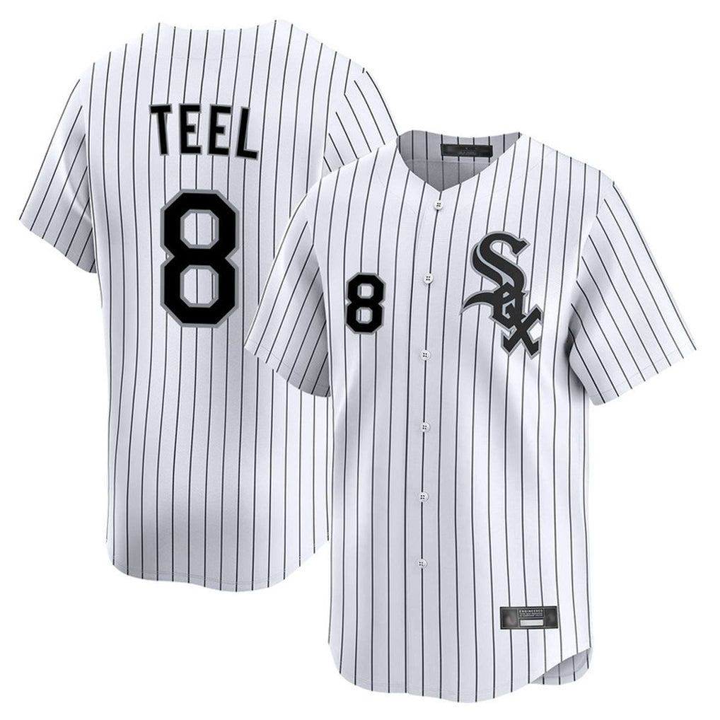 Elroe C.White Sox #8 Kyle Teel Player White Stripe Limited Home Stitched Jerseys