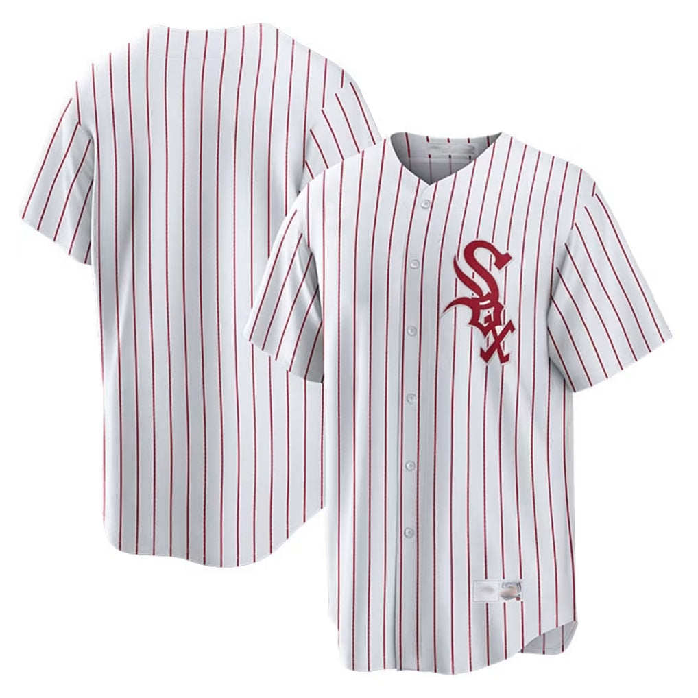 Elroe C.White Sox ## White Sox Blank Player Red Stripe White Home Game Stitched Jerseys