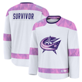 Elroe CB.Jackets White Hockey Fights Cancer Survivor Practice Jersey