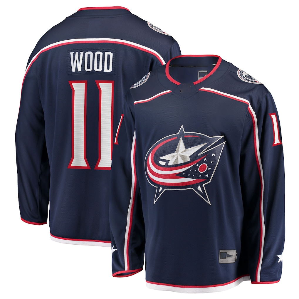 Elroe CB.Jackets #11 Miles Wood Navy Home Breakaway Jersey