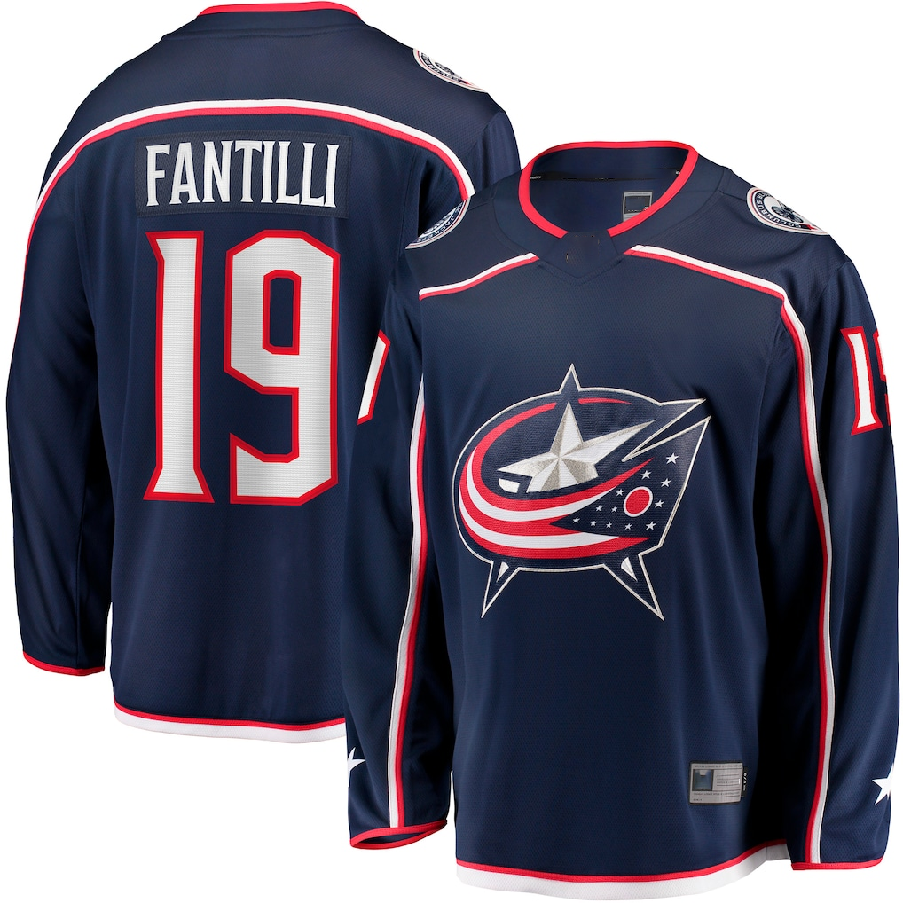 Elroe CB.Jackets #19 Adam Fantilli Navy Home Premier Breakaway Player Jersey