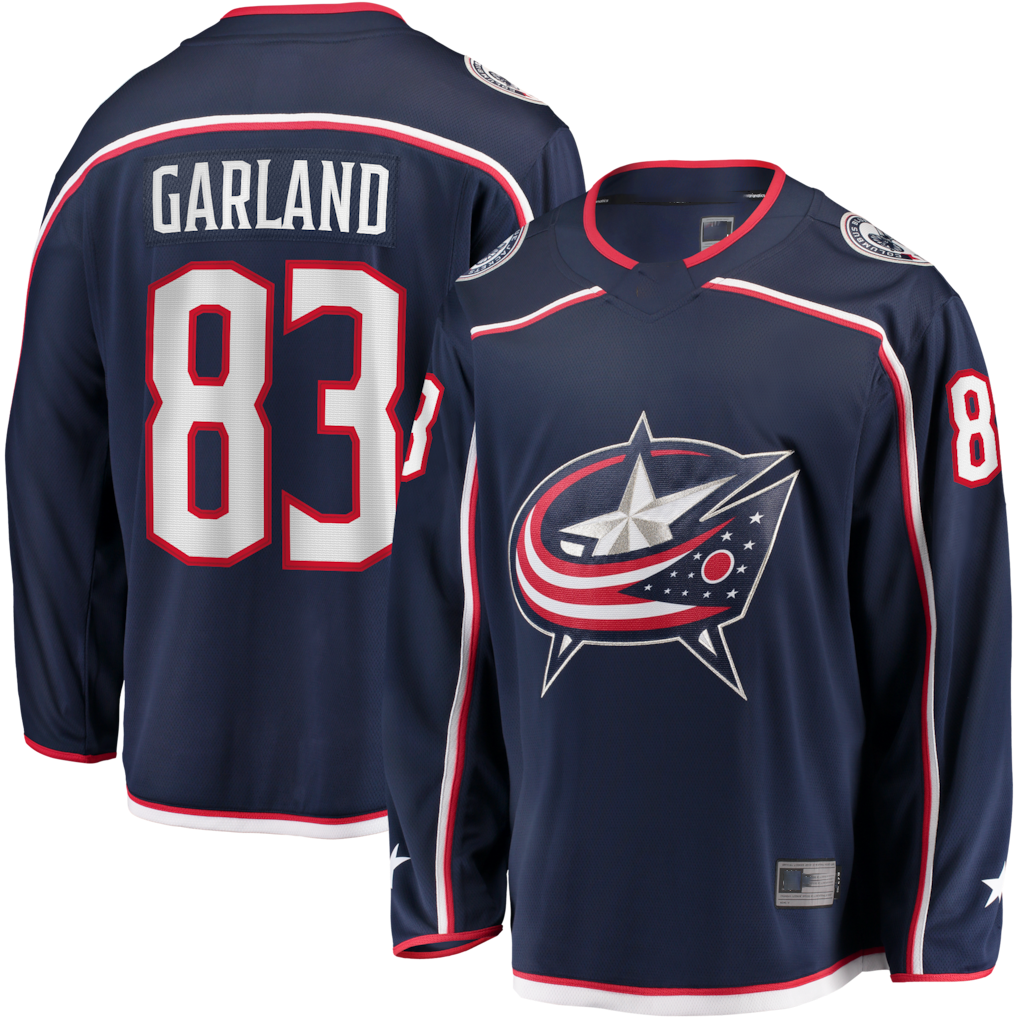 Elroe CB.Jackets #83 Conor Garland Navy Home Breakaway Jersey