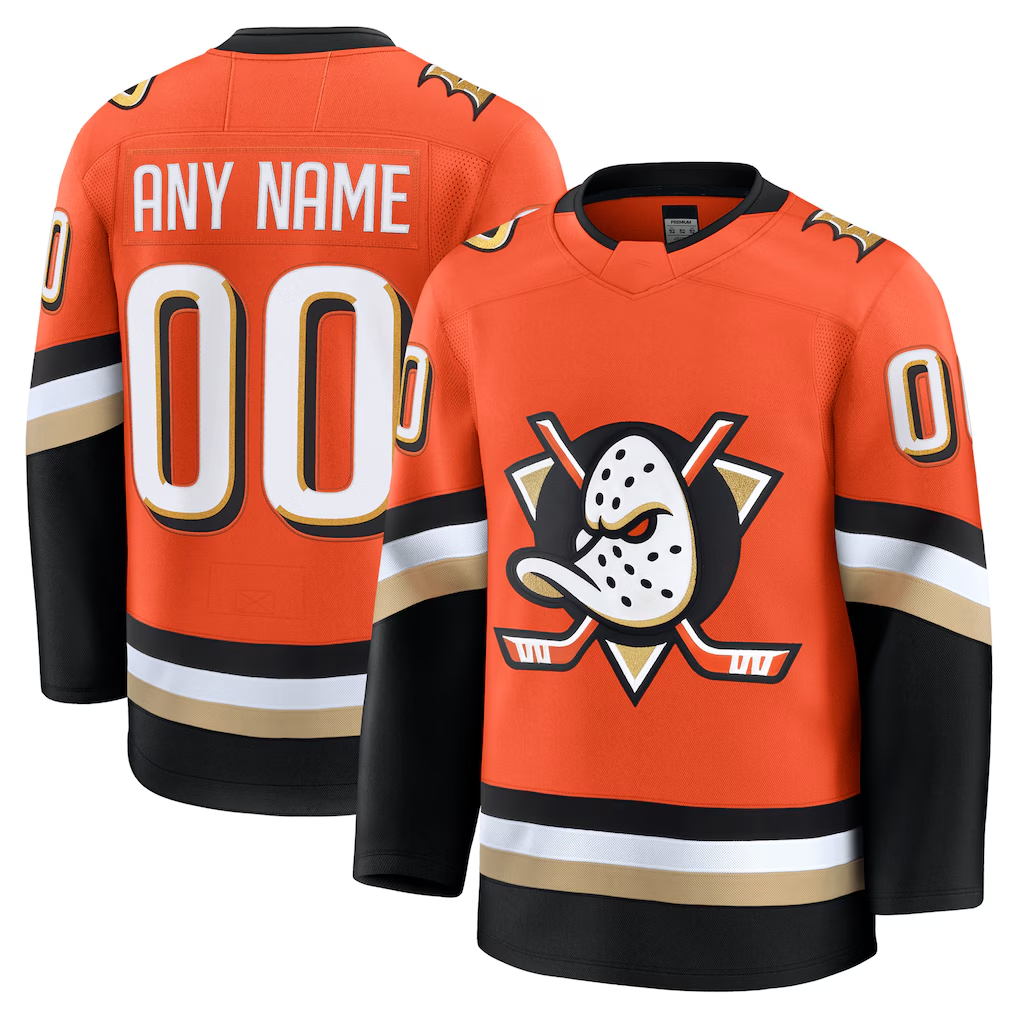 Elroe Custom A.Ducks Orange Home Authentic Pro Jerseys