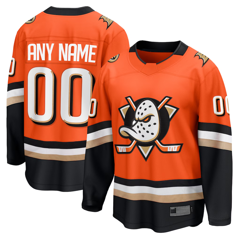 Elroe Custom A.Ducks Orange Home Breakaway Jerseys
