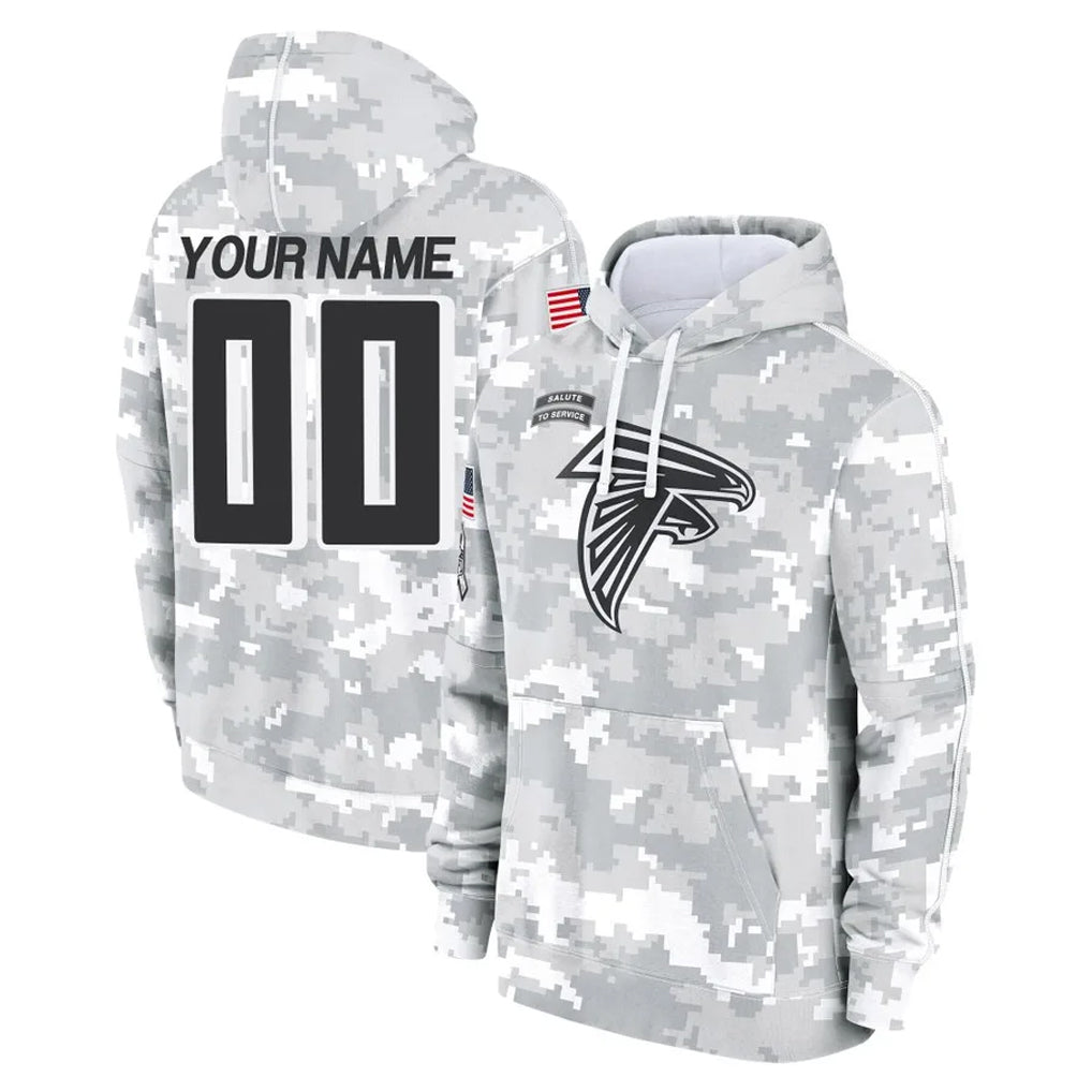 Elroe Custom A.Falcons Arctic Camo Salute to Service Limited Hoodie Any Name & Numbers Stitched Jerseys
