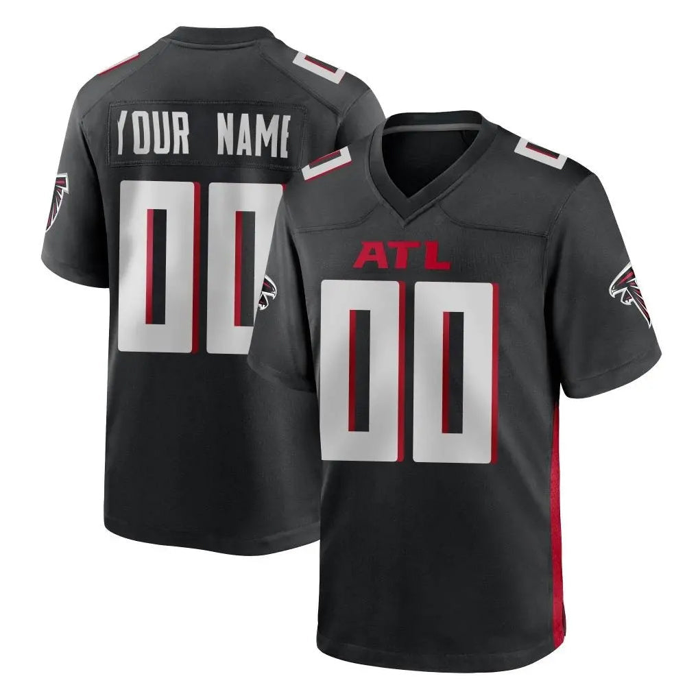 Elroe Custom A.Falcons Black Home Game Any Name & Numbers Stitched Jerseys