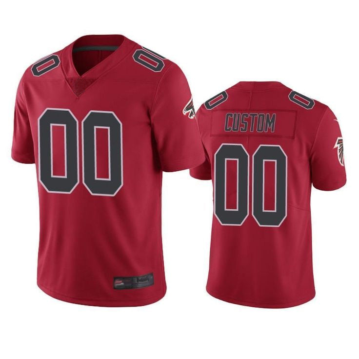 Elroe Custom A.Falcons Red Color Rush Limited Stitched Jerseys