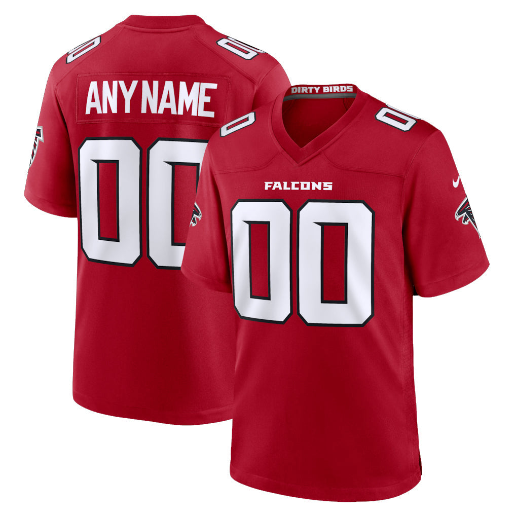 Elroe Custom A.Falcons Red Replica Home Game Any Name & Numbers Stitched Jerseys
