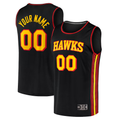 Elroe Custom A.Hawks Black Fast Break Replica Jerseys - Statement Edition