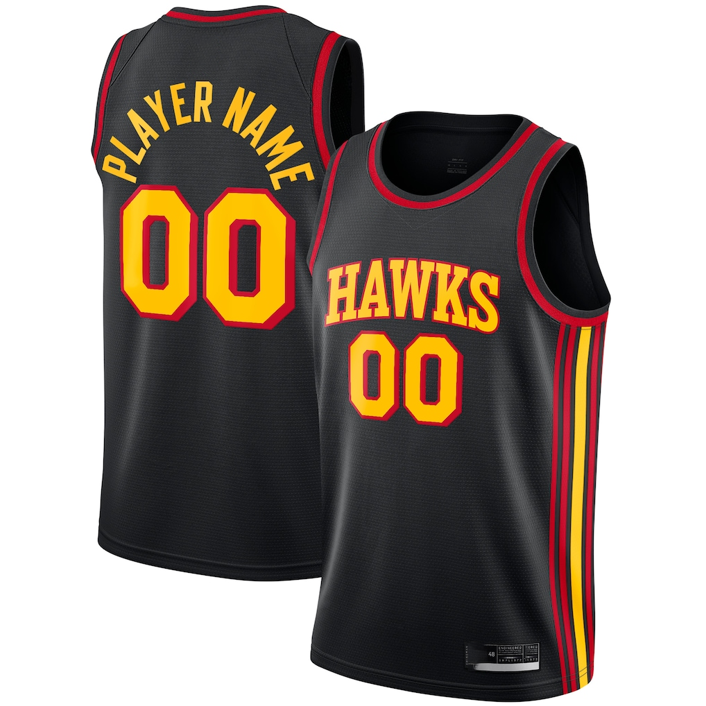 Elroe Custom A.Hawks  Black Swingman Jerseys - Statement Edition