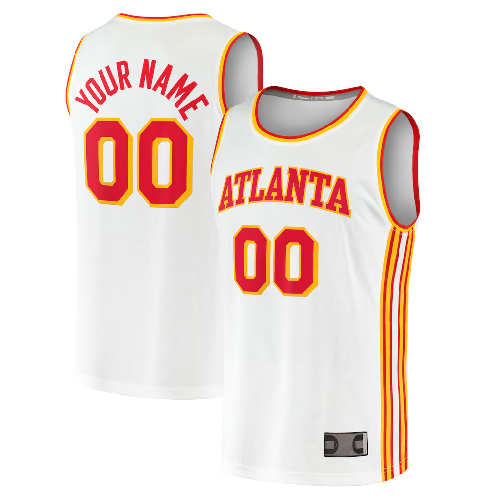 Elroe Custom A.Hawks White Fast Break Replica Jerseys - Association Edition