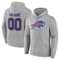 Elroe Custom B.Bills Gray Team Authentic Personalized Name & Number Hoodie Stitched Jerseys