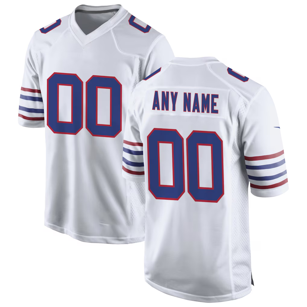 Elroe Custom B.Bills White Alternate Game Stitched Jerseys