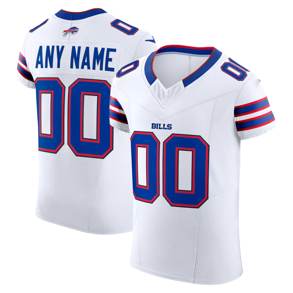 Elroe Custom B.Bills White Vapor F.U.S.E. Elite Stitched Jerseys