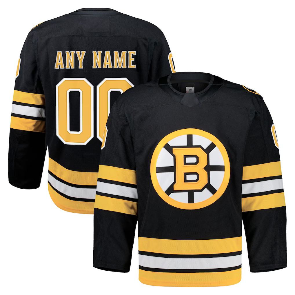 Elroe Custom B.Bruins Black Home Authentic Pro Stitched Jerseys