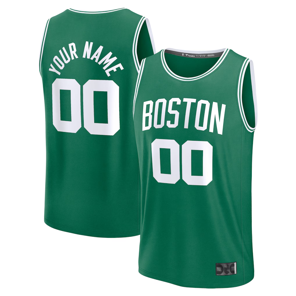 Elroe Custom B.Celtics Fanatics Kelly Green Fast Break Stitched Jerseys - Icon Edition