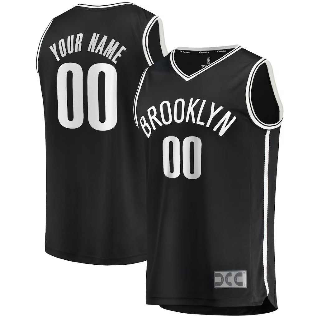 Elroe Custom B.Nets Black Fast Break Replica Jerseys - Icon Edition