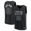 Elroe Custom B.Nets Fanatics Black Fast Break Stitched Jerseys- Statement Edition