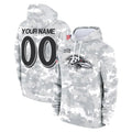 Elroe Custom B.Ravens Arctic Camo Salute To Service Hoodie Any Name & Numbers Stitched Jerseys