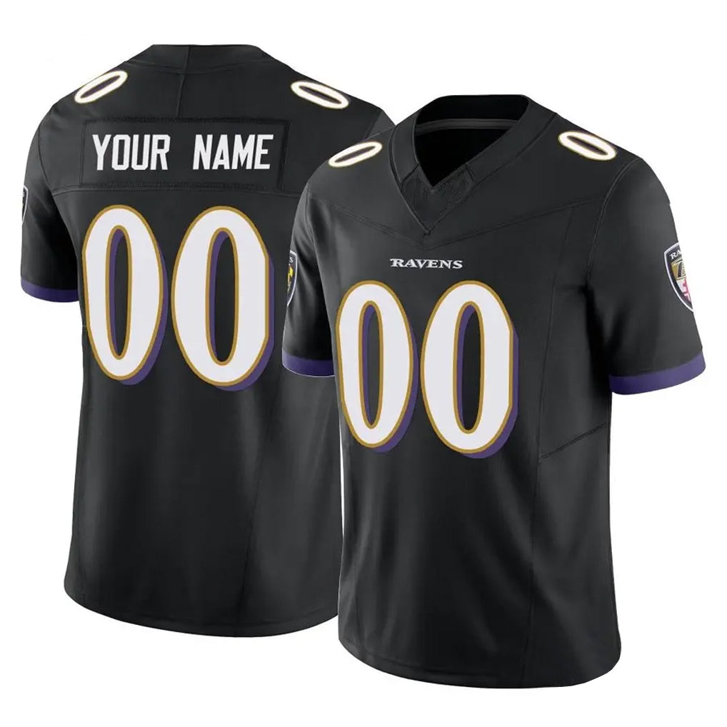 Elroe Custom B.Ravens Black Vapor F.U.S.E. Limited Game Any Name & Numbers Stitched Jerseys