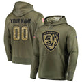 Elroe Custom B.Ravens Olive Salute to Service Pullover Hoodie Any Name & Numbers Stitched Jerseys