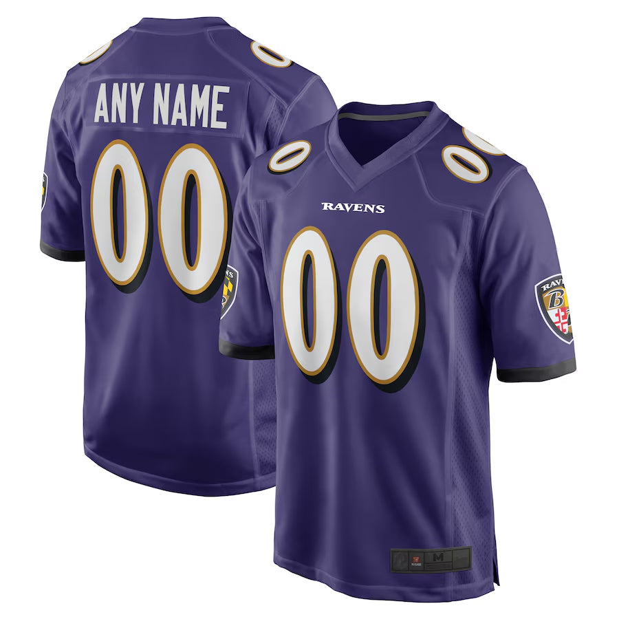 Elroe Custom B.Ravens Purple Home Game Stitched Jerseys