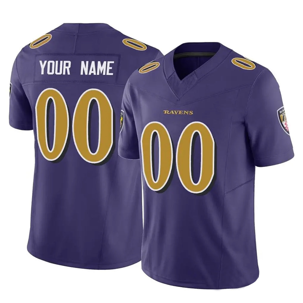 Elroe Custom B.Ravens Purple Vapor F.U.S.E. Limited Game Any Name & Numbers Stitched Jerseys