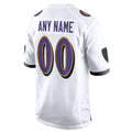 Elroe Custom B.Ravens White Alternate Home Game Any Name & Numbers Stitched Jerseys