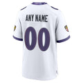 Elroe Custom B.Ravens White Home Game Any Name & Numbers Stitched Jerseys
