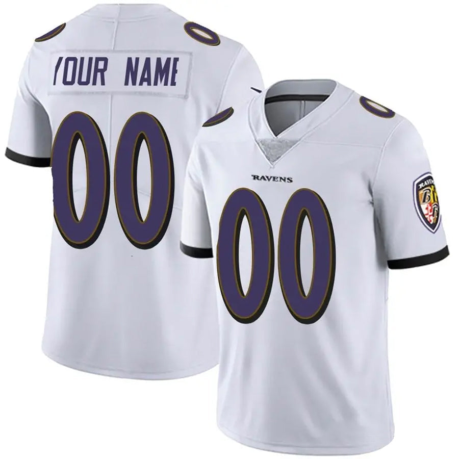 Elroe Custom B.Ravens White Vapor F.U.S.E. Limited Stitched Jerseys