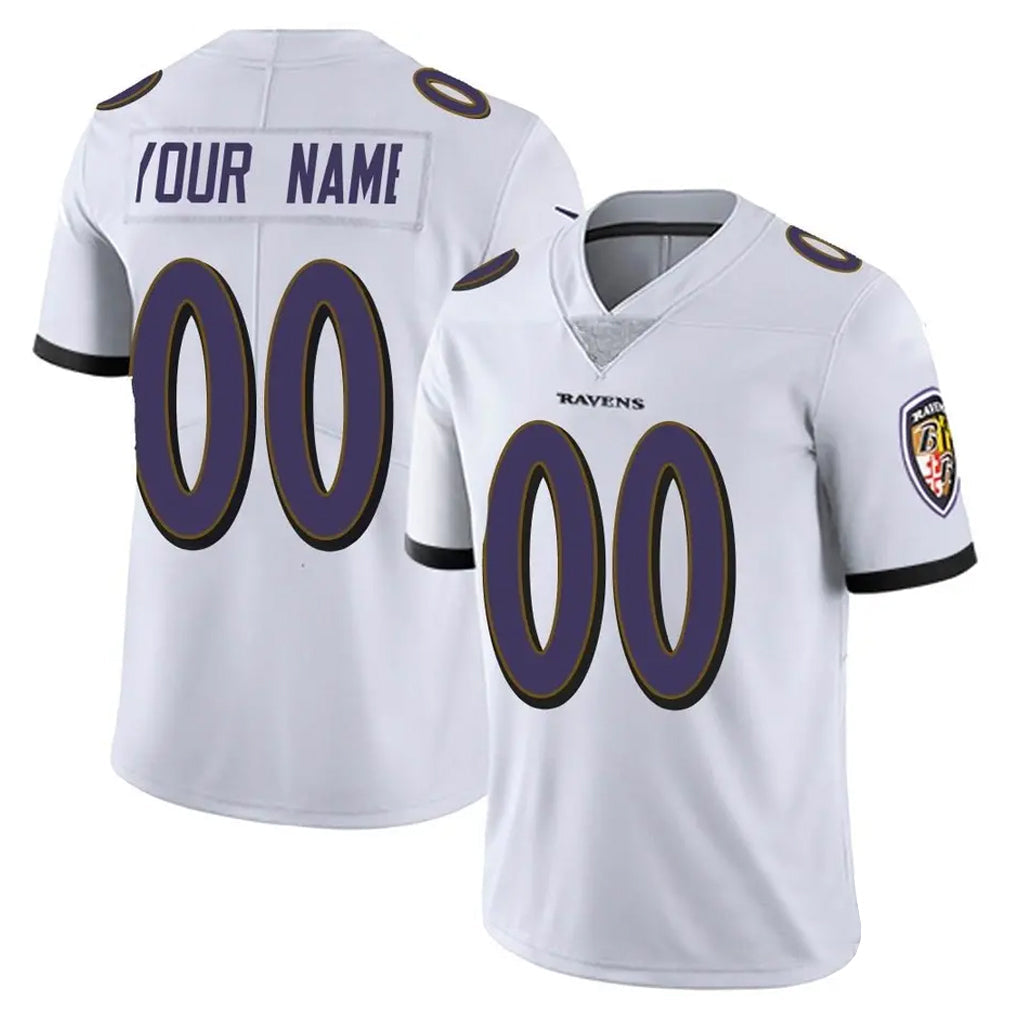 Elroe Custom B.Ravens White Vapor Untouchable Game Any Name & Numbers Stitched Jerseys