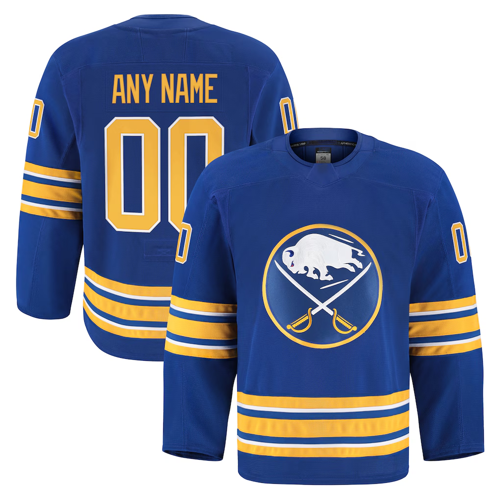 Elroe Custom B.Sabres Royal Home Authentic Pro Stitched Jerseys