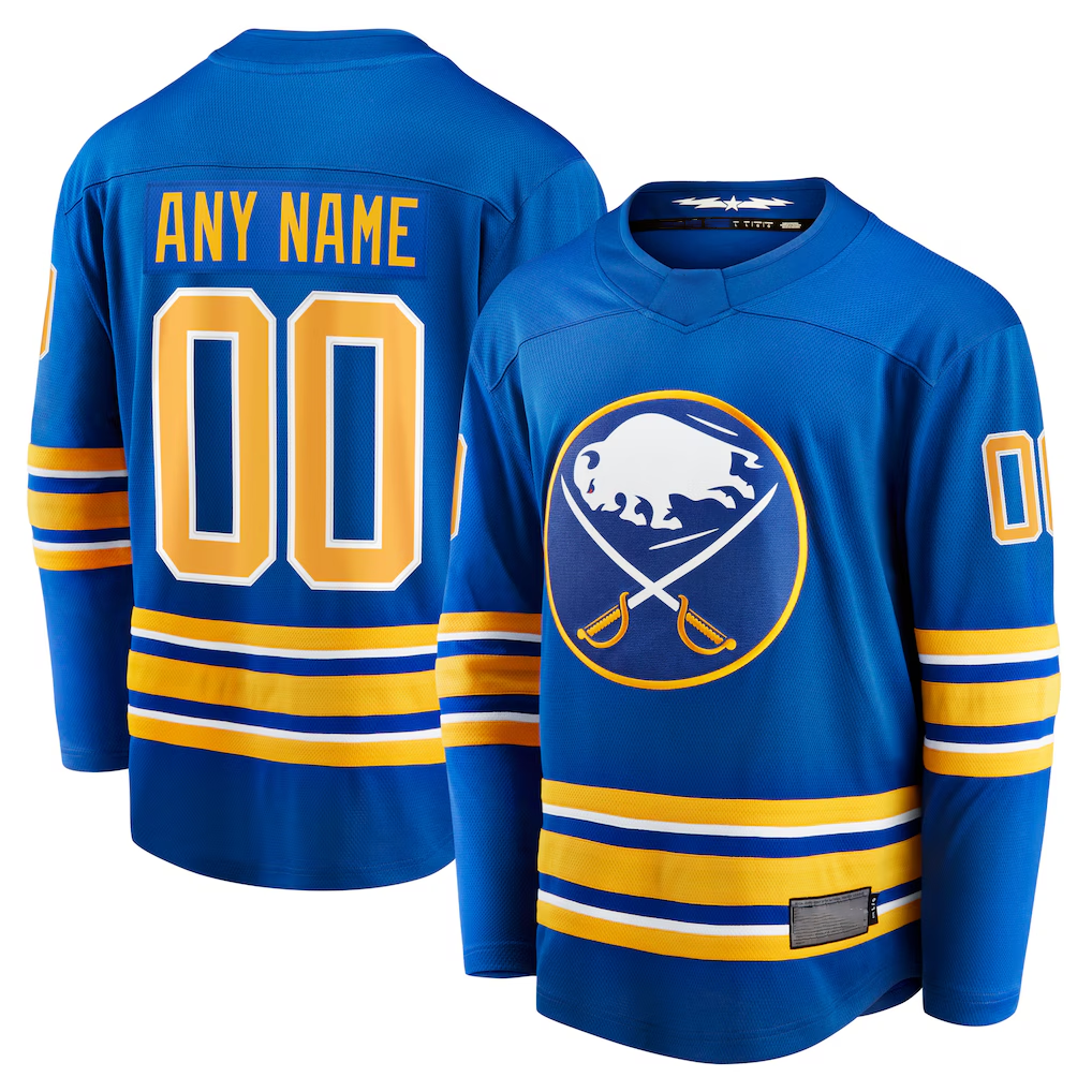 Elroe Custom B.Sabres Royal Home Breakaway Stitched Jerseys