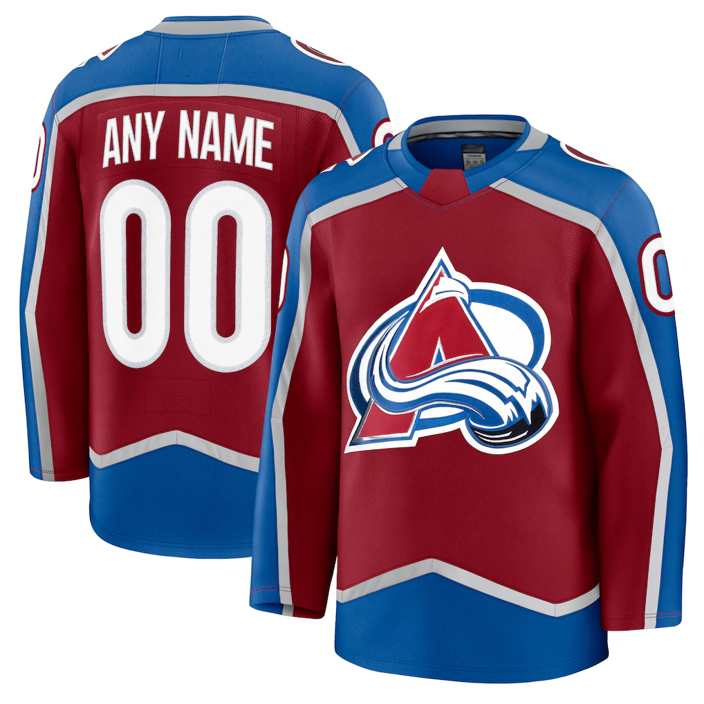 Elroe Custom C.Avalanche Burgundy Home Premium Jerseys