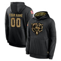 Elroe Custom C.Bears Black Salute to Service Pullover Hoodies Limited Any Name & Numbers Stitched Jerseys