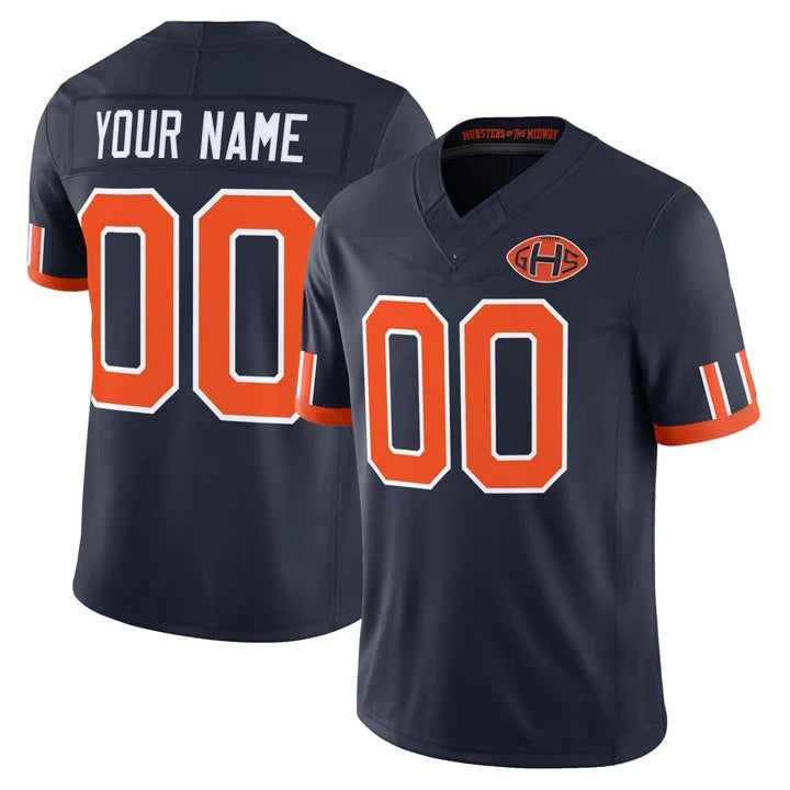 Elroe Custom C.Bears Navy Rivalries Jersey - All Stitched