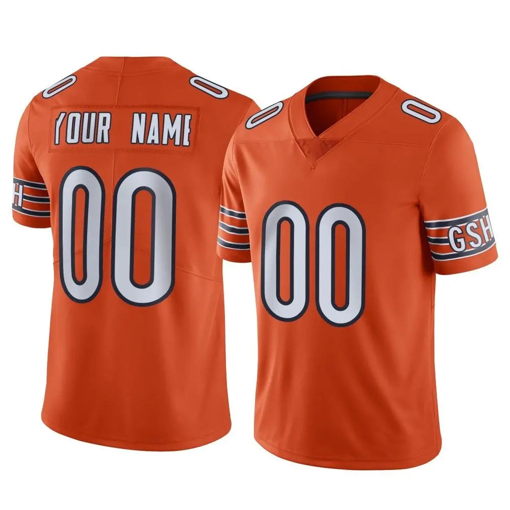 Elroe Custom C.Bears Orange Alternate Vapor Limited Home Game Any Name & Numbers Stitched Jerseys