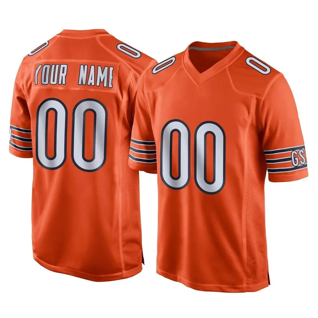 Elroe Custom C.Bears Orange Home Game Any Name & Numbers Stitched Jerseys