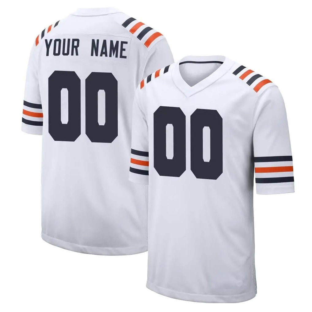 Elroe Custom C.Bears White Classic Home Game Any Name & Numbers Stitched Jerseys