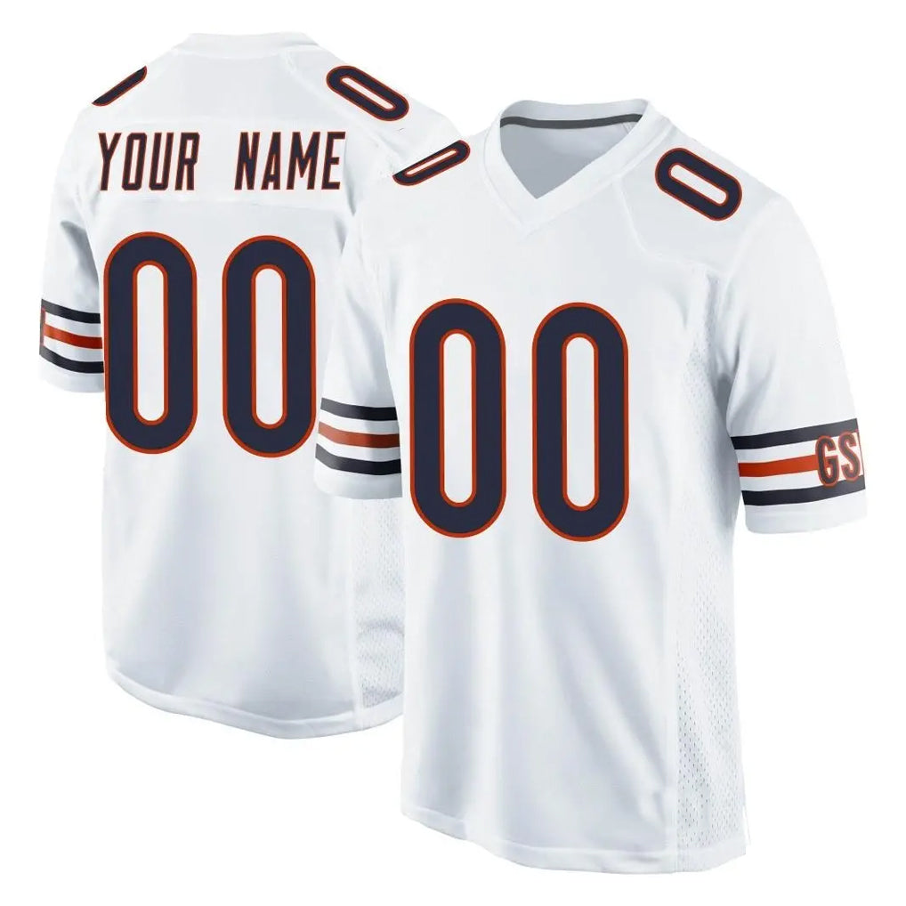 Elroe Custom C.Bears White Home Game Any Name & Numbers Stitched Jerseys