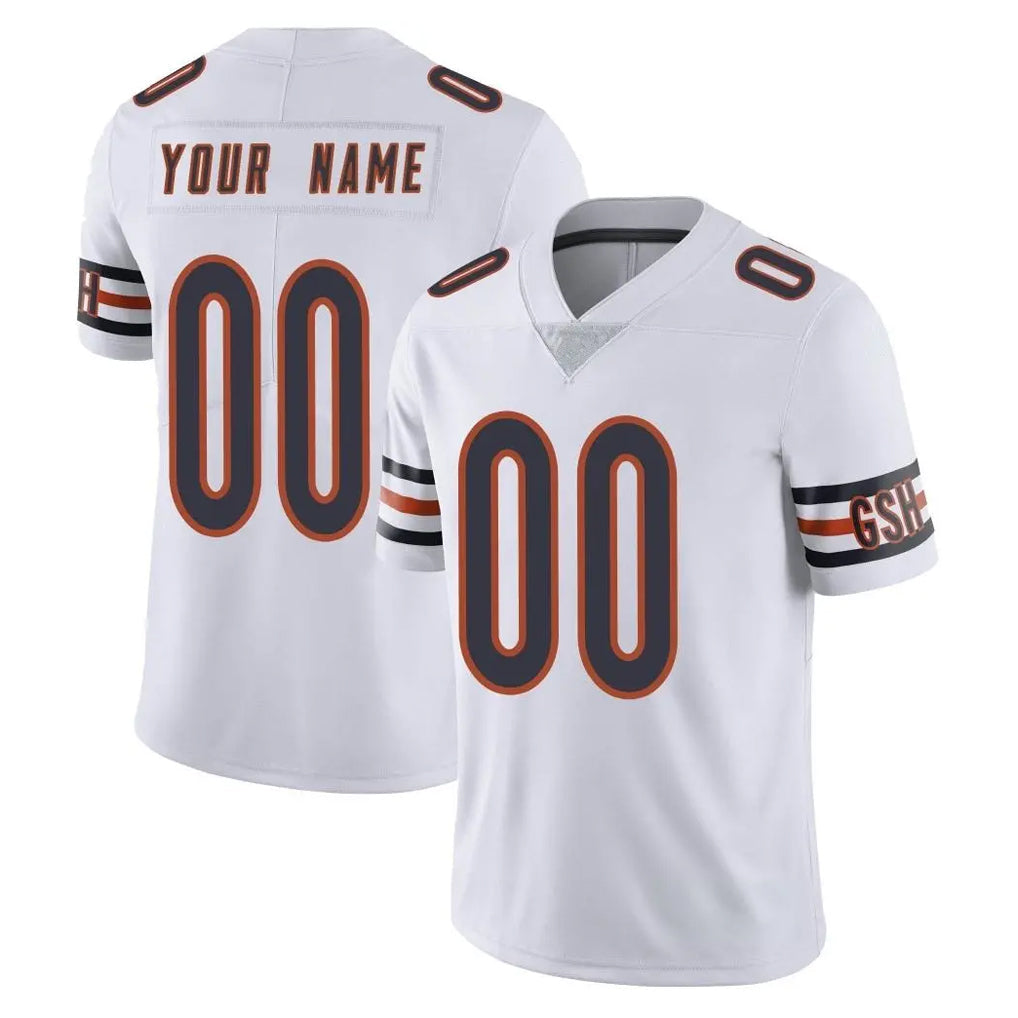 Elroe Custom C.Bears White Vapor Untouchable Limited Home Game Any Name & Numbers Stitched Jerseys