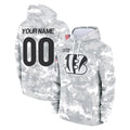 Elroe Custom C.Bengals Arctic Camo Salute to Service Pullover Hoodie Limited Any Name & Numbers Stitched Jerseys