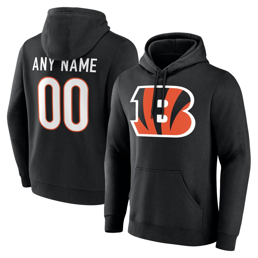 Elroe Custom C.Bengals Black Big & Tall Team Authentic Custom Hoodie Stitched Jerseys